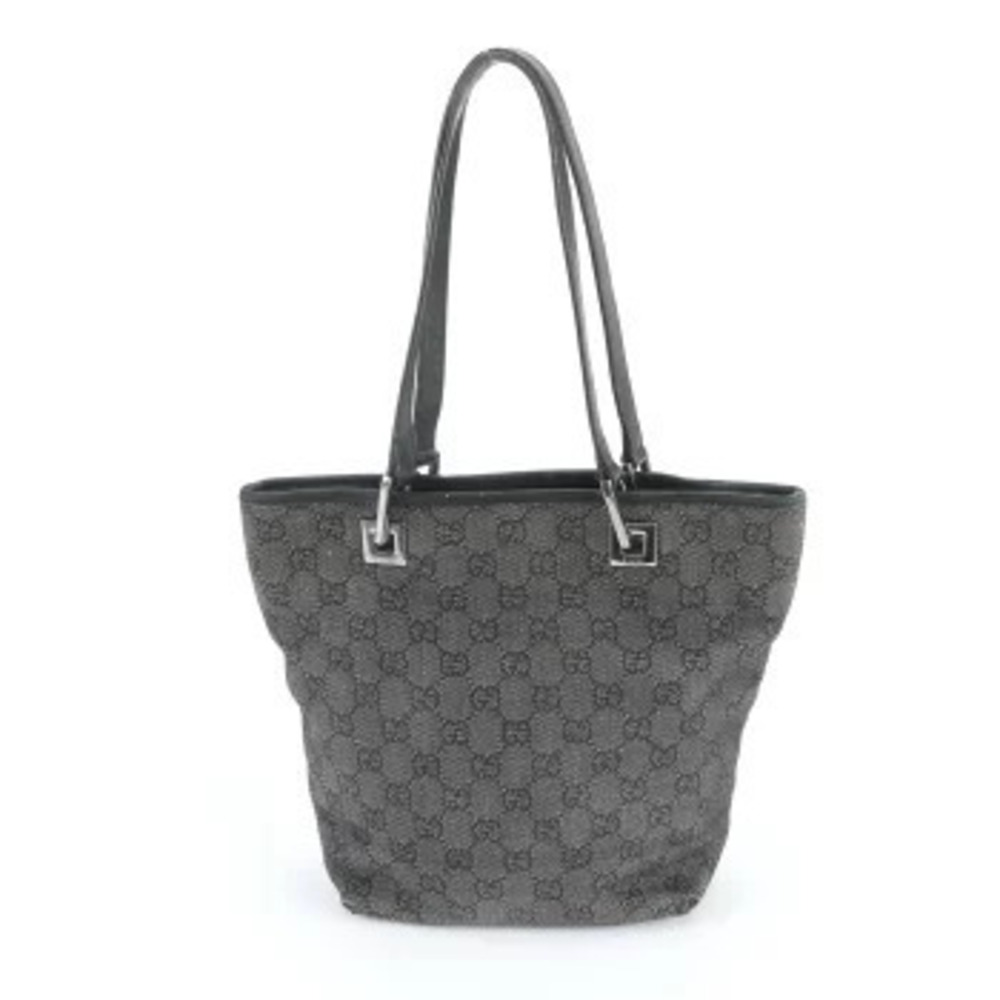 Gucci Joy GG Canvas Leather 2Way Shoulder Tote Bag Black
